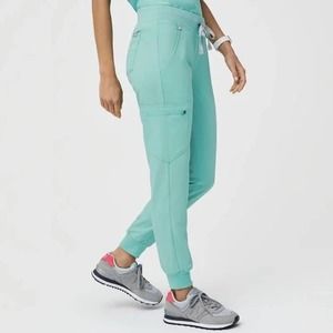 FIGS Zamora Scrub Joggers Limited Edition Aqua Blue Teal Womens Medium Petite
